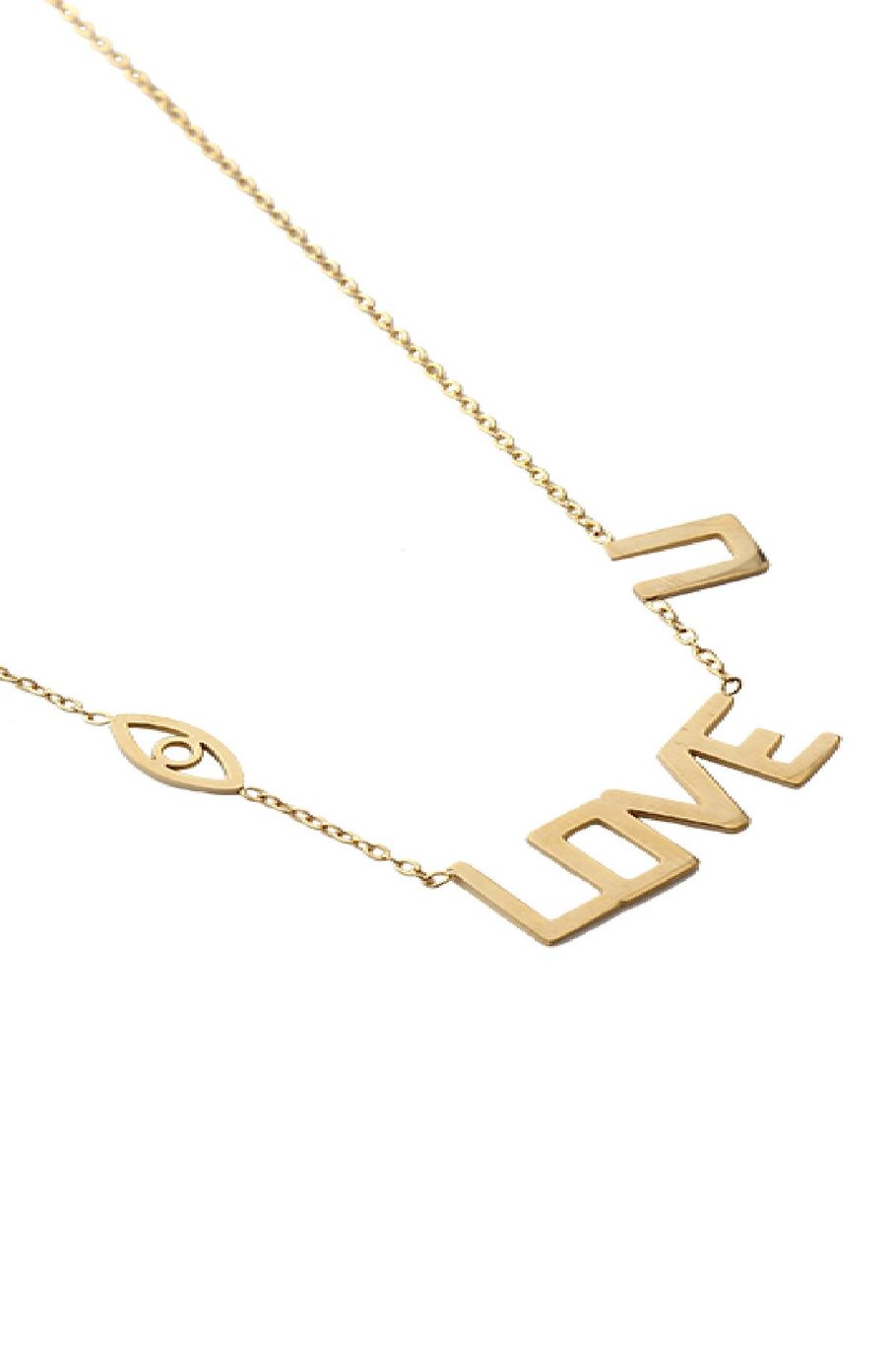 Necklace Love U Gold Color Stainless Steel Picture2